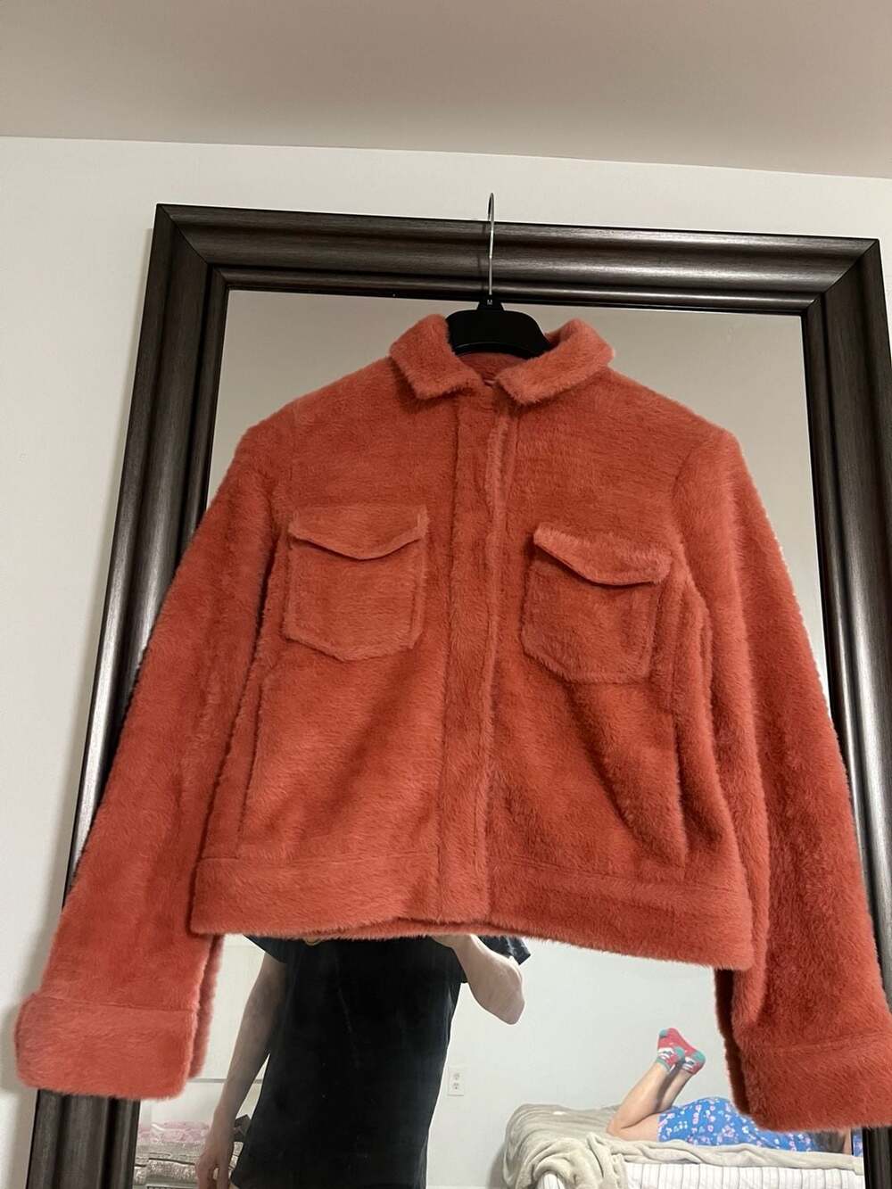 Samsøe Samsøe Kimmy Jacket Size S Dusty peach Cedar Faux Fur